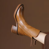 Original `Chelsea Boots Autumn Coarse And Brown Short Boots Lady British Handsome Martin Boots Boots Boots HZ0115