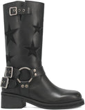 Autumn And Winter Western Boots Five-Star Splicing Belt Buckle Low-Heeled Fashion Boots HZ0115
