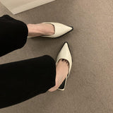 Naipa ~ Vintage Bag Head Half Slippers Women Outside Wearing A Lazy One-Legged Tip-Teller Shoes Coarse Heel Half-Shoe Single-Shoe Female HZ0115