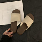 French Flat-Bottomed Retro Leisure Slippers Women's Summer Wear 2025 New Seaside Resort Beach Cool Slippers HZ0115