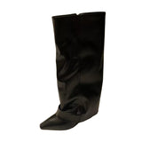 Poe And Trouser Boots High And Boots Boots Babes High Boots Sharp Black Patent Leather Pants Tube Boots HZ0115