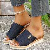 2025 New Summer Women's Slope And Thick Bottom Fish Mouth Slippers Large Code With Slope And Slippers Women HZ0115