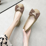 Square Single-Shoe Women's One-Legged Shallow Women's Shoes 2025 Autumn New Evening Wind French Bow Bean Shoes HZ0115