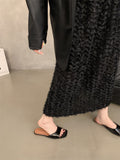 Korean Version Of Flat-Bottomed Silver Cool Slippers Women's Summer Wear Beach Slippers French Women's Shoes HZ0115