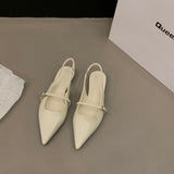 Flat Bottom Without Tired Head Sandals And Fairy Shoes 2025 New Spring And Summer Pointed Temperament Niche Single Shoes HZ0115