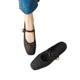 Great Comfort~ Low Heel Woven Hollow Breathable Bag Head Cool Slippers In The Summer Of 2025 HZ0115