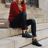 Wish New Female Boots 2025 Autumn And Winter Rivet Personality Short Boots HZ0115