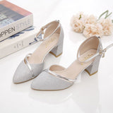 Single Shoes 2025 New Baotou Sandals Women's Summer Thick And Summer With Summer Bridesmaids High Heels Heels HZ0115