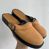 Flat Bottom Slope And Generous Head Behind The Empty Shallow Mouth Men Casual Big Size Single Shoes Sandals Slippers HZ0115