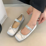 Gentle And Sweet Word With Bow Bean Shoes Female Flat Pig Nose Shoes Ballerina Single Shoes HZ0115