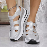 2025 New Women's Thick Soles High Sandals Large-Size Hollow Round Head In High Sports Sandals HZ0115