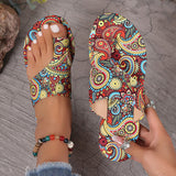 Large-Size Sandals Women's National Style 2025 Summer New Breathable Printing Cover Roman Style Cool Slippers Women HZ0115