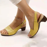 Sandals Women's Large Size 2025 Spring And Summer New Fish Mouth Beach Coarse Buckle With High Heel Women's Sandals HZ0115