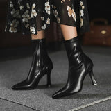 Net Red Thin Boots Pointed Short Boots Children 2025 Autumn Socks Boots In Tide Fine Heel High Heels Elastic Boots HZ0115