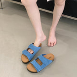 Magic Sticker Birken Shoes Thick-Soled Slippers Women's Summer Wear Soft Bottom 2025 Flat-Bottomed Boken Ugly Cold Slippers Tide HZ0115