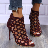Summer High-Heeled Sandals Fashion Simple Comfortable Toe Sexy Hollow Daily Fine Heel Sandals HZ0115