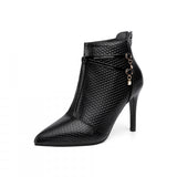 Fine And Fashion Boots Women's Ultra-High And Short Boots 2025 New Pointed Linge Leather Autumn And Winter Thin Velvet Women's Boots HZ0115