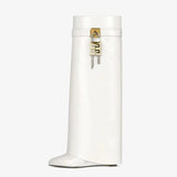 New Autumn And Winter New Locking Slope With Ladies Boots High Heel Tip One-Legged Women's Boots HZ0115