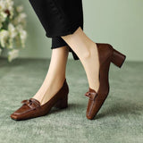 French Retro High Heel Single Shoe Women 2025 Spring And Autumn New One-Legged Bow Bow Coarse Heel High Heels Women HZ0115