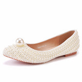 11 Cm Fine Tip Single Shoe Pointy Shoes Large Size Women's Shoes Pearl Wedding Shoes Wedding Shoes Dinner Women's Shoes HZ0115