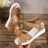 2025 Summer New Women's Slope And Thick-Soled Sandals Large-Size Fish Mouth Outside The Slope Sandals HZ0115