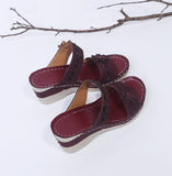 Large-Size Spring And Summer New Retro Leisure Flowers Water Drilling Slope With A Word Of Women's Slope And Slippers HZ0115