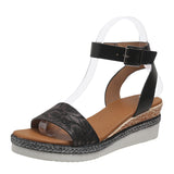 Slope Sandals Women 2025 New Summer Size With High Heel Thick Soles Lightweight Sandals HZ0115