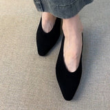 Commuting Scrub Skin Simple One Foot Pedal Single Shoes Women's Shallow Head Retro Coarse Granny Shoes HZ0115
