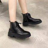 Martin Boots Women 2025 New Lady British Wind Black Increases Short Boots HZ0115