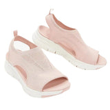 Flat-Soled Sandals Women's Shoes Summer New Net Cloth Thick-Soled Soft Soles Casual Sports Women's Shoes Flat Sole Flying Fish Mouth Shoes HZ0115