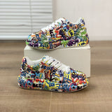 Color Old Dad Shoes Women Tide Summer Autumn New Print Graffiti Large Size Casual Single Shoes Women HZ0115