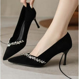 Korean Version Of Casual Dopamine High-Heeled Shoes 2025 Net Red New Fried Street High-Value Pointy Solid Single Shoes Women HZ0115