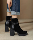 Close Your Eyes Into The Thick Bottom And Splicing Short Fashion Boots Women Autumn And Winter After The Zipper Frosting High And Short Boots HZ0115