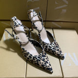 ZA2025 Spring New Women's Shoes Red Velvet Head Light-High Muller Shoes Buckle Fine Women's Shoes HZ0115