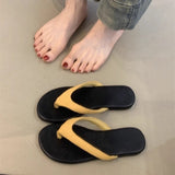 French 2025 Minimalist Toe Beach Vacation Cool Drag Color Flat Letter Slipper Women Wearing Summer Sandals HZ0115