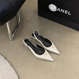 French Black Temperament Fine Heel High Heel Sandals Shoes 2025 New Spring And Summer Pointy Single Shoes HZ0115