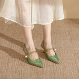 High-Heeled Shoes 2025 New Chinese Style Temperament Sharp Fine Heel Single Shoes Fashion Sexy Fine Heel Women's Shoes Tide HZ0115