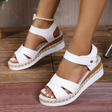 2025 Summer New Women's Slope And Thick-Soled Sandals Large-Size Fish Mouth Outside The Slope Sandals HZ0115