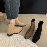 Vintage Oceanic Small Boots Women 2025 Spring And Autumn Single Boots Coarse And Skinny Boots French Tuffed Pupneed Little Ankle Boots HZ0115