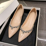 Oceanous High-Grade Niche Design Flat Shoes Spring And Summer Net Red New Set Legs Long Pointed Light Bean Bean Shoes HZ0115