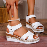 2025 Summer New Women's Slope And Thick-Soled Sandals Large-Size Fish Mouth Outside The Slope Sandals HZ0115