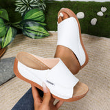 Large-Size Thick-Bottomed Slippers Women's 2025 New Summer Simple Fashion Fish Mouth Slope And Slippers Women's Shoes HZ0115