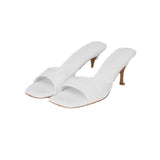 High-Heet Cool Slippers Women 2025 Summer New Wear Large Code 42 British Wind Square Fine And Ladies Slippers HZ0115
