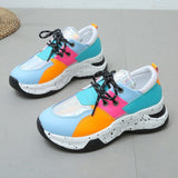 Autumn 2025 Large-Size New Slope And Thick-Sed Loose Cake Casual Women's Shoes Fashion Coloring Sneakers Women HZ0115