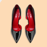 High-Heeled Women's Fine Heel On The Bed Of High-Heeled Shoes In The New Autumn Black Red Back 10 Cm Sexy Pointed Single Shoes In 2025 HZ0115