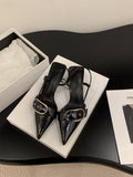 Small French Silver High-Heeled Shoes Bag Head Sandals Fairy Shoes 2025 New Spring And Summer Temperament Pointy Single Shoes HZ0115