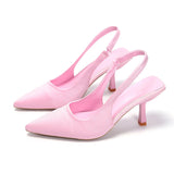 Large-Size High-Heeled Sandals Baotou Behind The Empty Stumbling Stumbling New Shallow Tip Single-Shoe Fine Heel High Heels HZ0115
