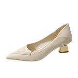 Sharp-Headed French Low-Heeled Single-Shoe Female Famous Yuan 2025 Spring And Autumn New Nude Light Temperament Professional High-Heeled Shoes HZ0115