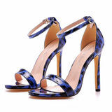 11 Cm Shallow Mouth With Sandals Sexy Leopard Round Head Large-Size Sandals Men Back String Performance High Heel Sandals HZ0115