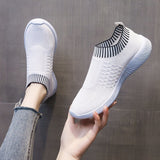 New Hot Flying Weaving Lightweight Sports Casual Shoes Round Head Fashion Size 43 Women's Single Shoes HZ0115